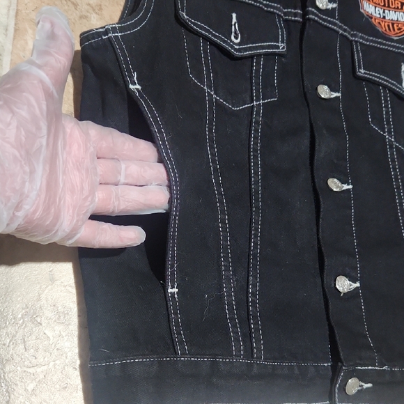 Harley-Davidson Black Vest with Eagle Embroidery Size M. 100 % Cotton. - Picture 7 of 14